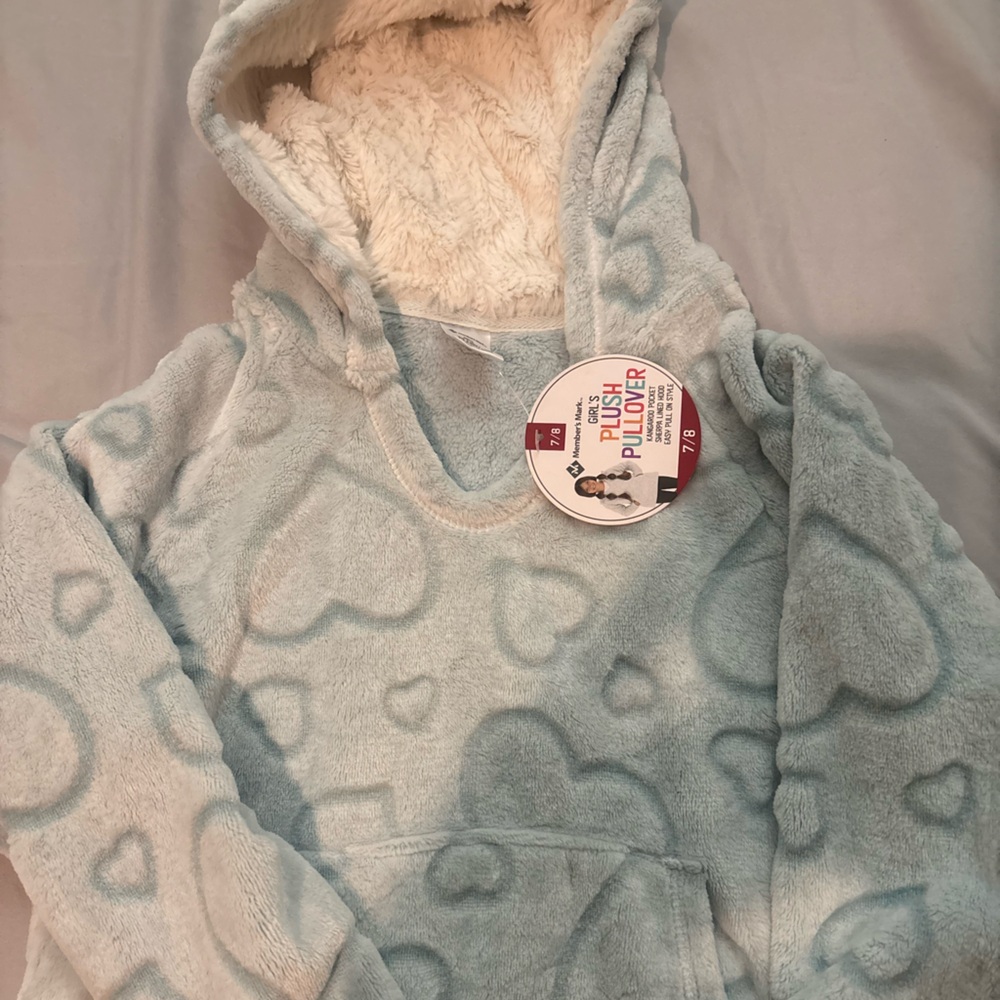 Kids Plush Heart Hoodie